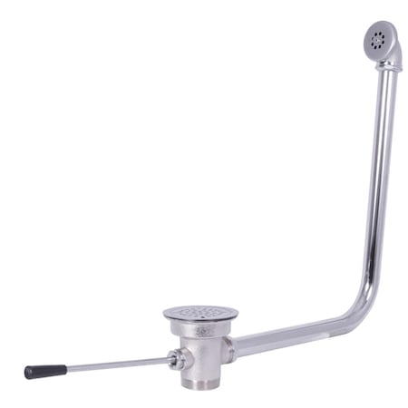 Bk Resources Lever Waste Valve, Straight Drain With Overflow, 3-1/2" Sink Opening BK-SLW-2O